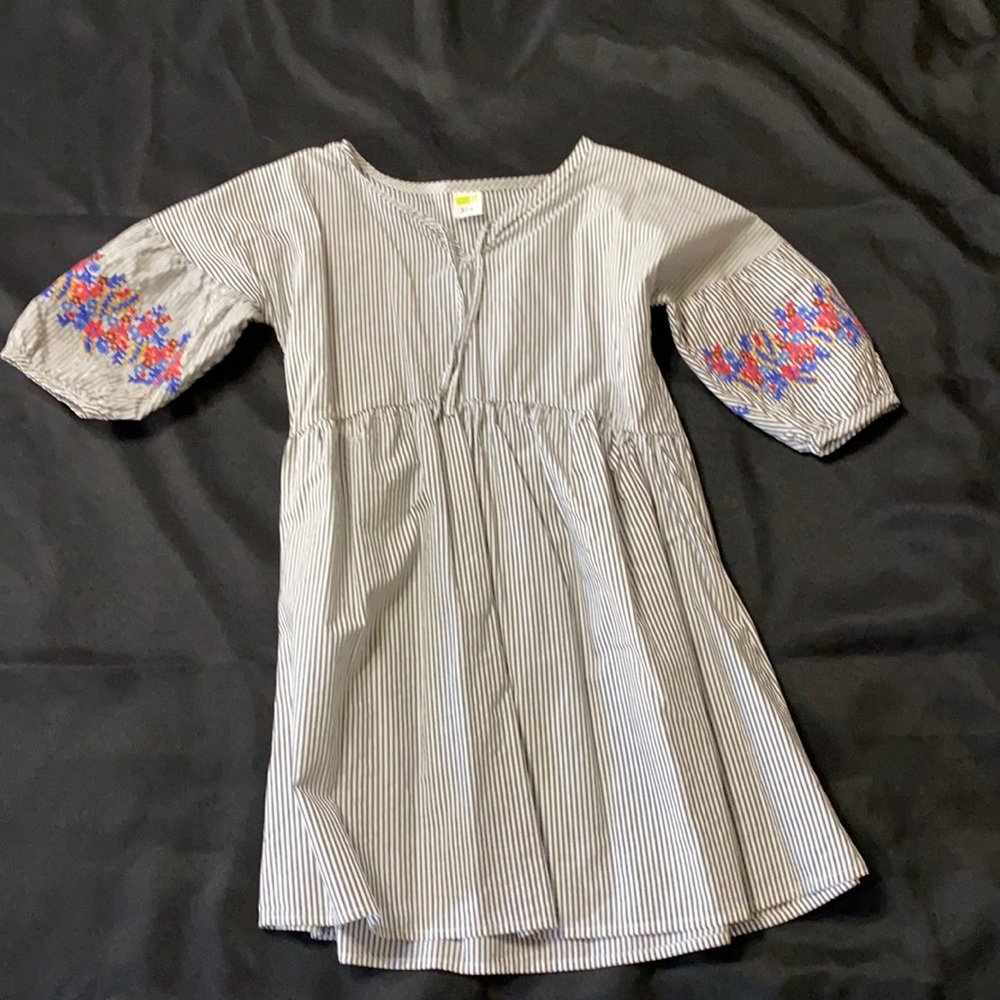 Crazy 8 Pinstriped embroidered Skater Dress